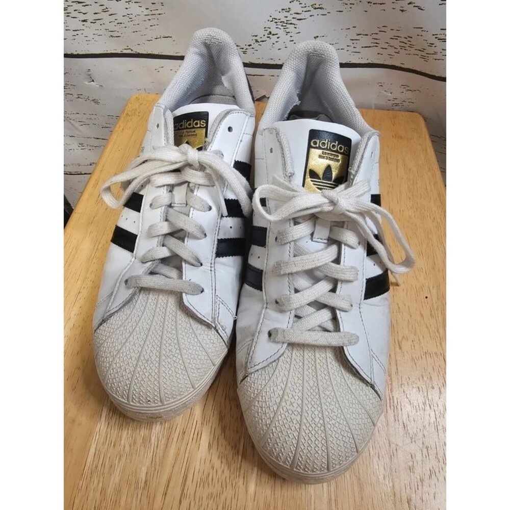 Adidas Superstar White Black Gold Sneakers Men’s Size 12